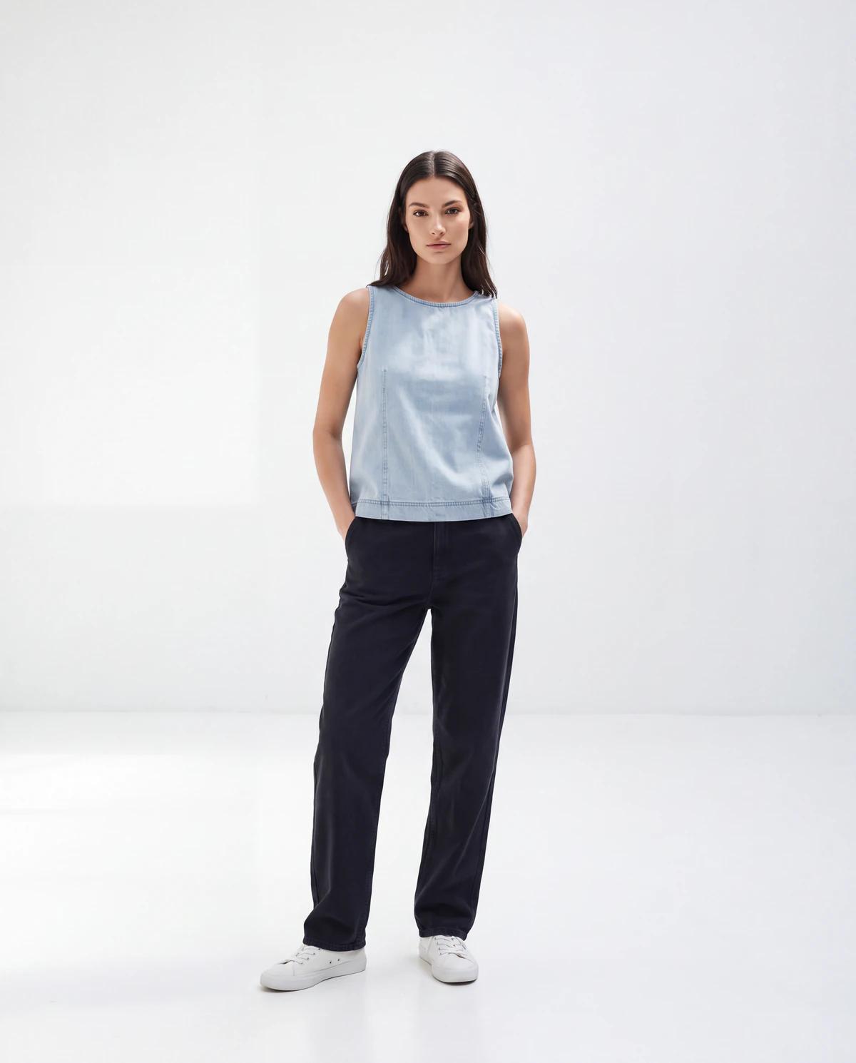 Denim top — on model, AI product photography by Nokkh
